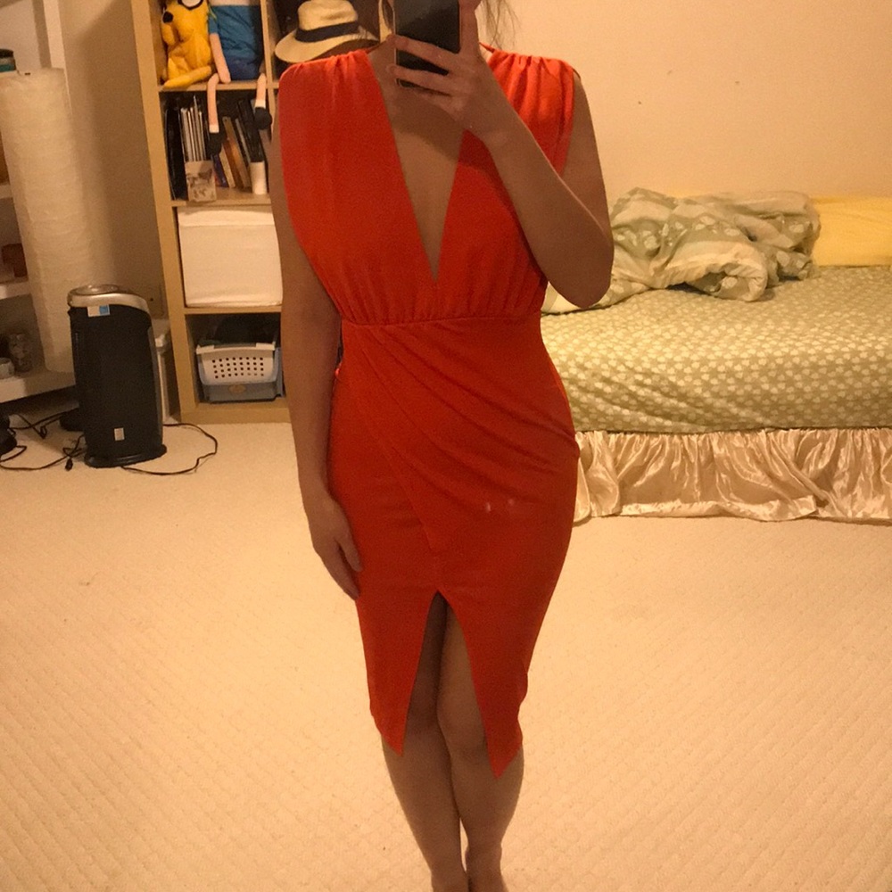 Pretty little thing Coral orange dress